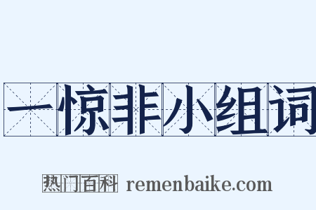 一惊非小组词是什么意思的图片